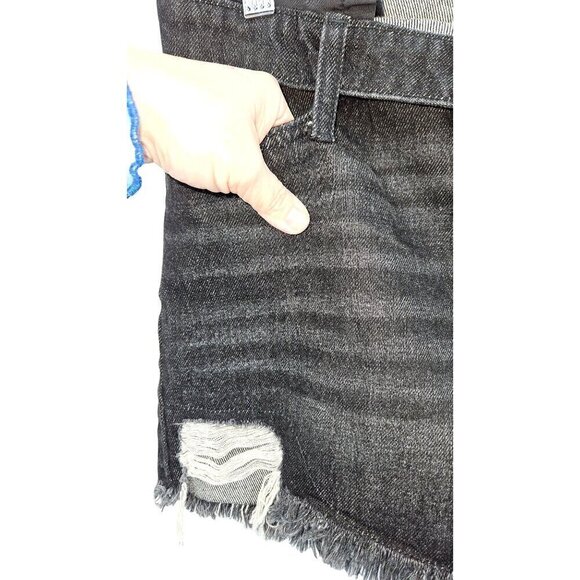 BDG Urban Outfitters Foldover V Front Jean Shorts Sz 29 8 Cut Offs Goth Punk NEW - Picture 8 of 16